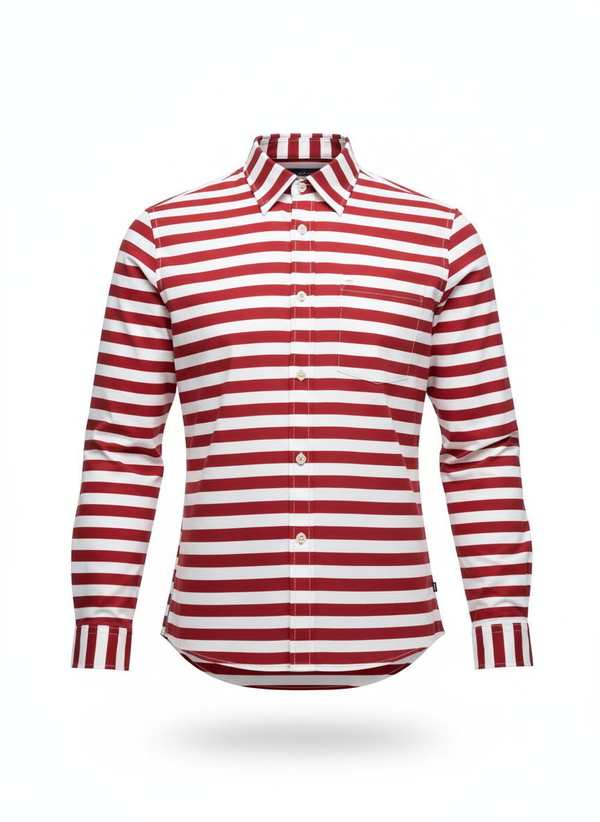 Casual Striped Shirt with Tapered Modern Cut