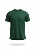 T-shirt in Forest Green with Side Slit Long-Back Cut