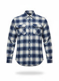 Casual Shirt with Curved Hem Flannel Cut