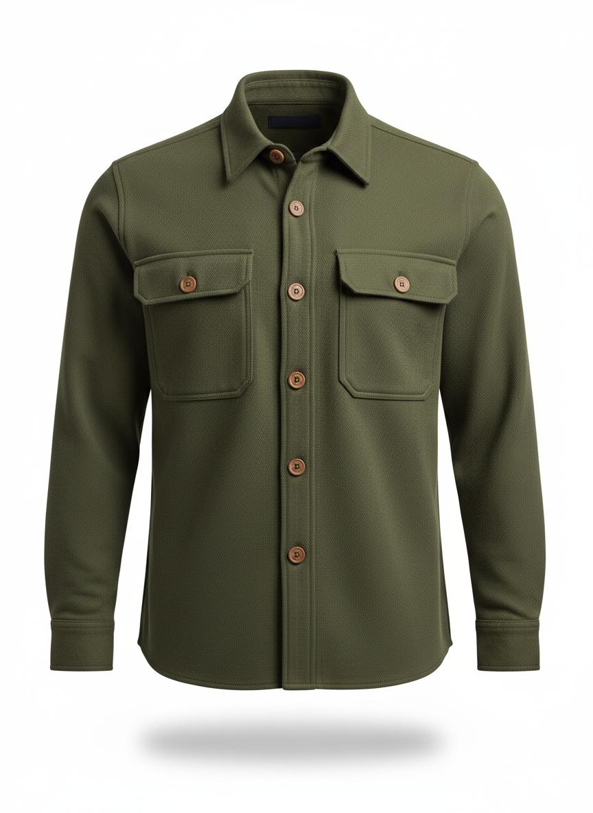 Casual Shirt with Box Pleat Utility Cut