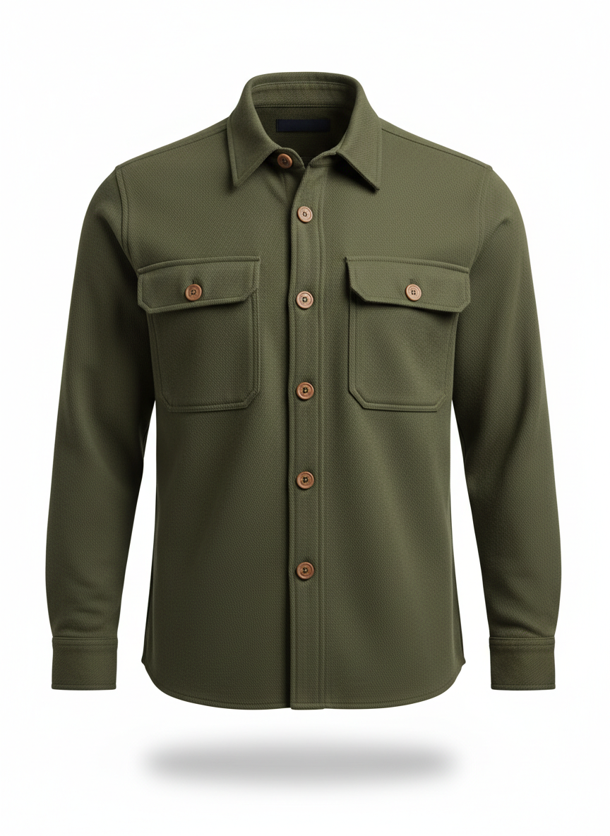 Casual Shirt with Box Pleat Utility Cut