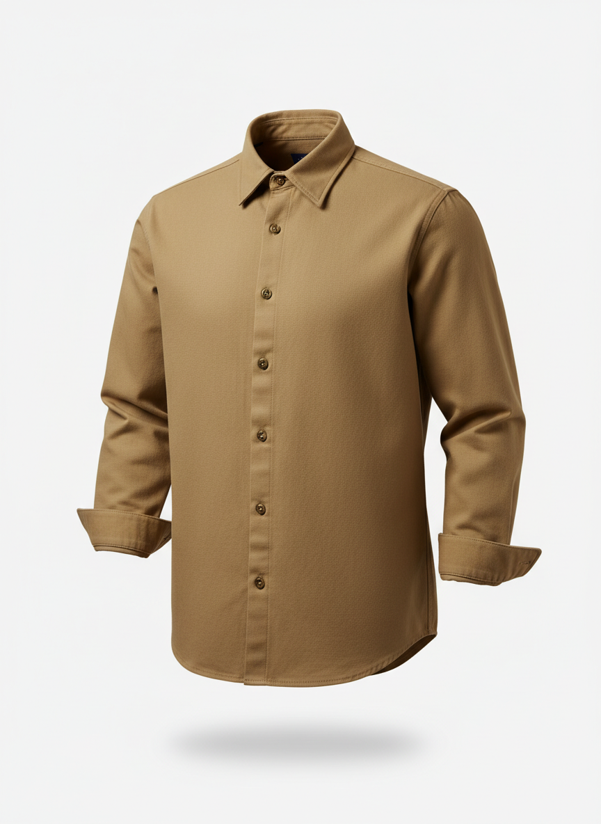 Casual Shirt with Rugged Shaped Cut